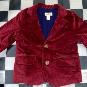 Cat & Jack Boys ADORABLE Maroon Velvet Blazer Size 12 M
